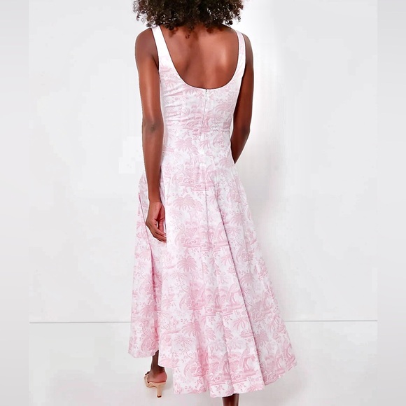 🌺🎉2XHP🎉🌺 NWT Staud Wells Midi Dress Cherry Blossom Toile - Picture 7 of 16